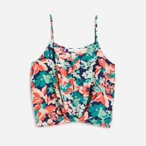 Lush Devon Knot Front Cami Crop Floral Blouse